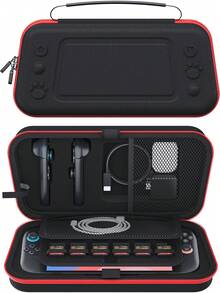 Switch 2 (2025) 专用硬壳便携包，带 24 个游戏卡槽的保护旅行袋，兼容 Joy-Con 2 手柄和充电器，耐用便携，可收纳游戏装备配件，适合游戏玩家和日常使用。 - 彩色 - 查看 1