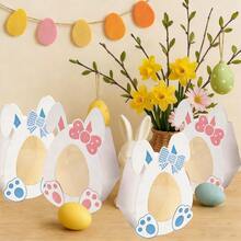 一套10/20个复活节兔子礼盒，可爱兔子造型纸质蛋盒，带透明窗口，可用于复活节彩蛋寻宝派对装饰、复活节篮子收纳盒、复活节生日节日春季派对用品