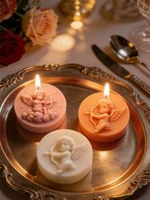 1个天使造型蜡烛模具，适用于制作香薰蜡烛、石膏艺术品、树脂装饰品、水泥家居装饰和手工皂，专为母亲节礼物和祝福而设计，也适用于新生儿欢迎仪式、婚礼甜品桌装饰、情人节氛围和新年家庭庆祝活动。 - 白色 - 查看 8