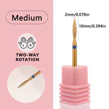 1pc Cuticle Clean Nail Drill Bit, Titanium Russian Diamond Nail Bits Nail Cleaner Accessories Tool - Gold - View 11