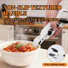 三合一耐热夹钳，防滑夹子，厨房碗碟架，蒸笼食物夹 - 彩色 - 查看 10