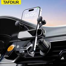 TAFDIUR Gravity Car Phone Holder, Air Vent Phone Mount, Does Not Block Air Vent, Compatible With Apple And Android Phones, Black Glossy Finish - Gravity Locking Bracket - Mirror - View 7