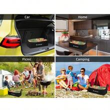 Camping Canvas Storage Bags Adventure Portable Caravan Organiser Clear Top 400GSM, Hanging Picnic Bag, Outdoor Camping Tableware Organize Bag - Black - View 9