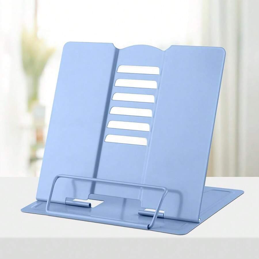 Desk Book Stand Metal Reading Rest Book Holder, Book Holders For Reading Hands Free, Adjustable Cookbook Documents Holder Bookstands For Recipes Textbooks Music Books (Dark Blue) - 深藍色 - 查看 1