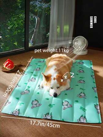 Esterilla de enfriamiento para mascotas, almohadilla de enfriamiento automático, apta para gatos y perros, esterilla de gel suave, se puede usar para perreras y camas para mascotas, material de gel, uso en interiores y exteriores, apta para verano y jardín, no se requiere refrigerador ni electricidad - Azul claro || 60*45 cm/23.6*17.7 pulgadas