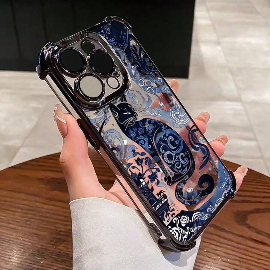 1个极简猫眼电镀加厚防摔TPU手机壳,兼容 17 Pro Max、11、16 Pro Max、16 Pro、16、15 Pro Max、14 Pro Max / Galaxy S25系列、SAM A16 / Honor X6A、X7B、X8B / 13C、Note 13 / Hot 60ro / Smart 8 保护套 - 黑色 - 查看 1