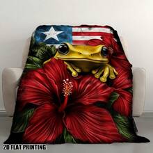 Puerto Rican Themed Flannel Blanket - Vibrant Cultural Prints With Flags, Symbols & Puerto Rico Text - Soft Warm Travel Digital Print,Suitable For All Seasons,      Washable And Machine-Washable, Lightweight, Breathable, Comfortable, Warm,  Unique, 280gsm For Him And Her, Perfect For Naps, Camping, Travel, Family, Daily Life, Office Decoration, Birthday Anniversaries, Valentine's Day, Thanksgiving, Christmas, Halloween, Mother's Day, Father's Day, Wedding,   New Year Gifts Provide Personalized Ideal Gifts For Her, Him, Family Members, Boyfriends,  Girlfriends, Fathers, Family Members, Mothers, Lovers,   Daughters, Sons,   Grandfathers, Grandmothers,     Friends, Classmates And Pets.     Sofa,Bed,Car,Bedroom,Living Room,Office,  Outdoor Camping, Beach,Wall Decoration - 多色17 - 查看 2