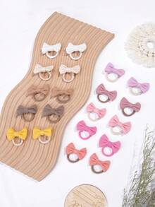 20/40Pcs Assorted Colors Soft Fabric Bow Elastic Hair Ties For Girls ,Soft Fabric No-Slip Breathable Hair Accessories For Easter Egg Hunt Spring Picnic Garden Party Daily Outfit Photo Prop - Multicolor - View 14