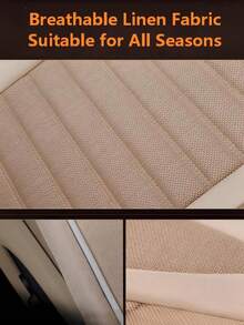 1件装汽车座椅套，亚麻材质，四季透气，适用于大多数四门轿车和SUV，包括豪华车型，价格实惠，汽车配件