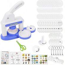 1 Set Button Maker Machine,55mm&35mm(1.37inch&2.16inch) Multi-Size Button Maker Kit With Round/Heart Shape,Capable Of Making Fridge Magnets Keychains Brooches 3in1 Badge Machine With Button Parts,Stickers,Circle Cutter,Scissors,DIY Crafts & Personalized Gifts,Installation-Free(Some Accessory Colors Are Random) - Multicolor - View 12