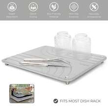 Stone Dish Drying Mat Super Absorbent, Quick Dry Diatomite Mats For Kitchen Counter Made Of Natural Diatomaceous Earth Absorbing Water Instantly Design  Colour Slate - TideSlate395x295cm - View 7