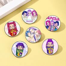 Mattel New K-Pop Witch Hunting Girl Group Metal Brooch/Badge, Creative Cartoon Decoration For Backpack, Gift - Multicolor - View 2