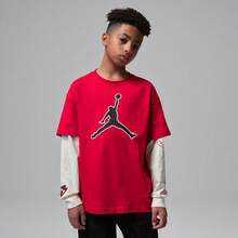 Jordan Teenage Long Sleeve T-Shirt, Knitted Collarless Long TJD2612044GS-002 - Red - View 1