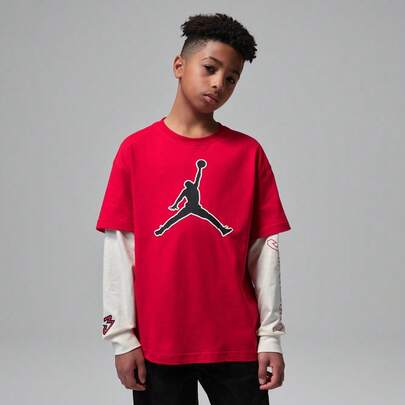Jordan Teenage Long Sleeve T-Shirt, Knitted Collarless Long TJD2612044GS-002