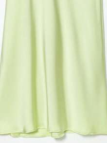 DEEKA 新款性感V领缎面露背吊带裙，优雅派对/活动内衣风格假日礼服 - 0.霧綠 - 查看 7