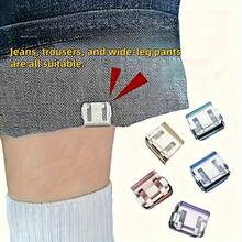 12pcs Invisible Clips To Shorten Pants Legs, Prevent Slipping At The Bottom, Hidden Buckle Fastener Without Sewing Required For Jeans And Trousers, Waterproof & Portable, Clothes Pins - Random Color 12PCS - View 3