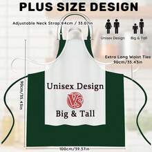 2 Pcs Plus Size Chef Apron, Unisex Professional Apron With 2 Pockets For CooFKing, Work, BaFKing (Larger Size) - Green - View 4