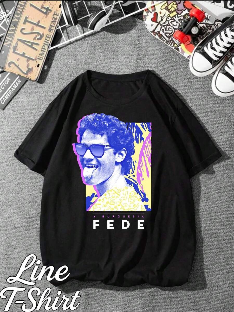 Cazuza T-Shirt, Brazilian MPB Singer, "The Bourgeoisie Stinks," Unisex, Men's/Women's, 100% Cotton, Top Premium Streetwear, New Release, Immediate Shipping, Various Colors!! Plus Size - 黑色 - 查看 1