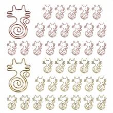40pcs Cat Shape Paper Clips With Clear Box, Rose Gold And Yellow Gold, Funny Cute Paperclips Bookmarks Planner Clips For Fun Office Supplies Schoolsss Gifts Wedding Decoration - Cat40件 - 查看 1