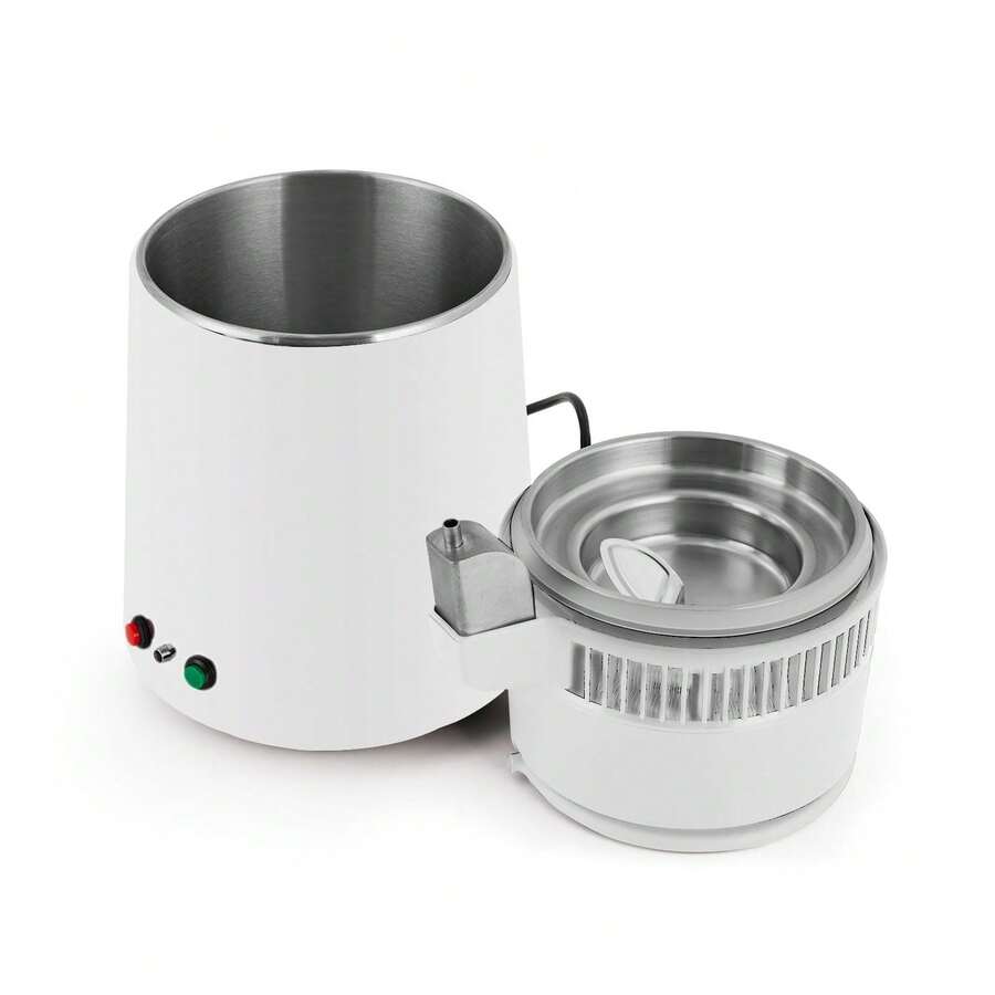 Destilador de agua – Filtro purificador de agua pura de 4 l, 1.05 galones, fabricante de agua destilada de 750 W, destilador interior de acero inoxidable, máquina de fabricación de agua para encimera - Blanco - Ver 1