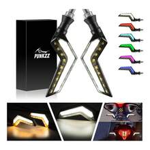 TendenciaPar Direccionales Led Moto Luces Señal Giro SecuencialCalidad premium - Rosa Violeta Amarillo - Ver 9