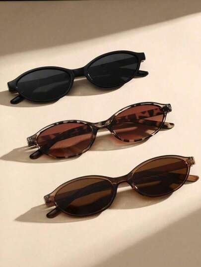 3pcs Geometric Pattern Plastic Full Frame Multi-Color Leopard Print Retro Stylish Eyeglasses For Women, Suitable For Holiday Gifts, Street Style, Tropical Beach Vacation, Outings, Dates, School, Campus