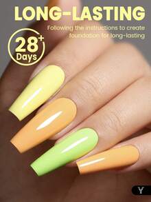 YOKEFELLOW 不含TPO和HEMA的凝胶指甲油，橙色、黄色、绿色春夏经典色系，半永久指甲油，可卸除UV/LED亚克力指甲油，适合在家DIY美甲，也是送给女性和女孩的美甲礼物。 - 彩色 - 查看 4
