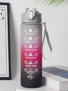 1个750毫升/26盎司户外渐变吸管水瓶，带挂绳，翻盖防漏，适合运动、骑行、节日和生日礼物 - 彩色 - 查看 11