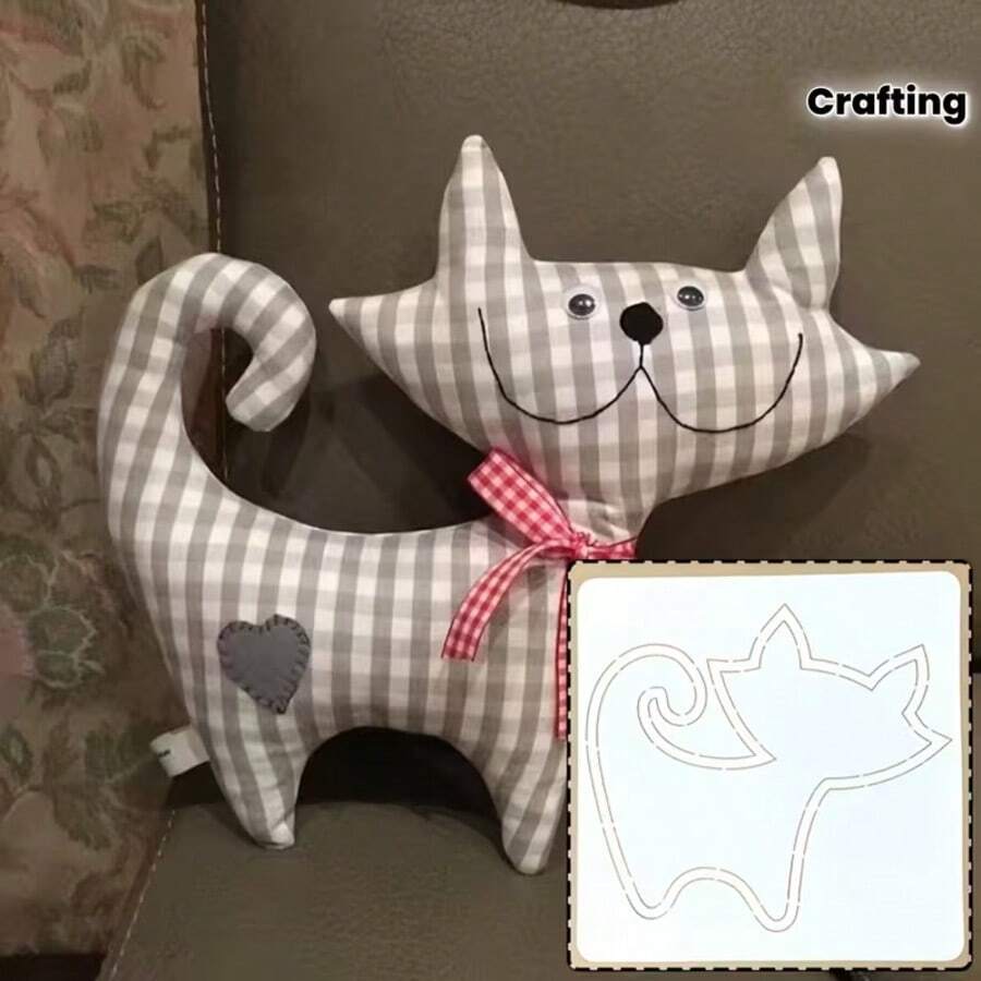 1pc Reversible Cat Tail Sewing Template, DIY Applique Pattern, Cute Cat Design