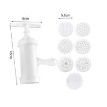 1PC Household Plastic Noodle Press Manual White Noodle Making Machine With 7 Different Printing Molds Pasta Maker Kitchen Newbie - Multicolor - View 7