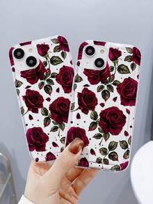 花朵图案 1 件装 新款简约玫瑰印花 手绘防水防震防滑气囊透明高端软壳 时尚手机壳 适合作为生日/节日礼物送给朋友、家人、情侣或自己，兼容 17/ 17 Pro/ 17 Pro Max/ 17 Air/ 16/ 16 Plus/ 16 Pro/ 16 Pro Max/ 15/ 15 Plus/ 15 Pro/ 15 Pro Max/ 15/ 14 Plus/ 14 Pro/ 14 Pro Max/ 13/ 14 13 Pro/兼容 13 Pro Max - 彩色 - 查看 2