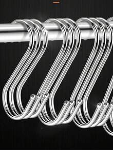 20pcs Heavy-Duty Metal S-Hooks, Anti-Slip Thickened S-Shaped Hooks For Hanging Plants, Wardrobes, Gardens, Kitchen Accessories - Multicolor - View 6