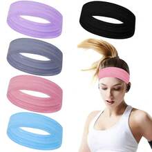 Workout Headbands Non Slip Headband Sport Headbands Sweatbands Elastic Sport Hair Bands For Sports Travel Indoor Fitness Gym - 寬31 - 查看 1