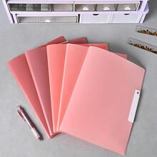 5Pcs Gradient Report Covers With Swing Clip, Report Folder For A4 & Letter Size Paper, Plastic Folders With Double Clip, Presentation Binder For Schoolsss Business (Pink) - 粉色 - 查看 9