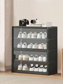 Wielofunkcyjna, przezroczysta, pyłoszczelna szafka na buty z klapką, 1/2", łatwa w montażu, z pokrywą, szafa na buty, regał, półka na buty, niezależna ekspozycja, nie wymaga montażu, regał wolnostojący, regał na książki, nadaje się do sypialni i salonu, przechowywania w pomieszczeniach, sypialni, kuchni, salonu, gabinetu, biura, przechowywania w okresie świątecznym, prezentów świątecznych i bożonarodzeniowych - Wielokolorowe - Zobacz 4