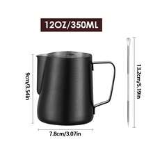 Bình tạo bọt sữa 12oz, vòi phun hơi nước cho máy pha cà phê espresso, bình hấp sữa bằng thép không gỉ để tạo hình cappuccino latte art, kèm bút trang trí, thích hợp cho mùa tựu trường. - Nhiều màu - Xem 20