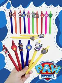 1pc Paw Patrol Character Themed Pen, Suitable For Exams And Office Use, Random Color And Style, Includes Characters Such As Rubble, Chase, Rocky, Zuma, Skye, Everest, Tracker, Tuck, Ella, Rex, WildCat, Liberty. Creative And Student Stationery, Office Signing Supplies, Ideal Gift For Family, Friends And Colleagues, Stationery Gift, School Supplies, Back To School Season, Festival. The Image Is For Reference Only, The Actual Product May Vary. - Multicolor - View 3