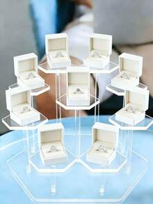 7-Tier Acrylic Display Rack - Suitable For Figurines, Collectibles And Jewelry - Multifunctional Storage Rack For Toys, Dolls And Accessories - Weather-Resistant Surface Storage - Black And Transparent - Multicolor - View 11