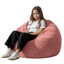 Stuffed Animal Storage Bean Bag Chair Cover No Filler Large Toy Storage Organizer And Comfy Sofa Chair For Playroom Teens Adults Toddler - Corduroy (Pink Cover Only)Full Of Fun - BabyPink - View 2