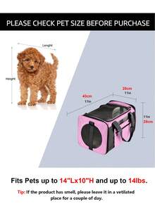 Foldable Pet Carrier Bag, Top Ventilated Design, Airline Approved, Suitable For Cats And Small Dogs Under 15 Lbs - Multicolor - View 4