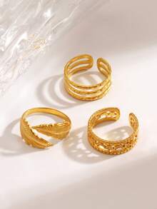 3pcs/Set Stainless Steel Fashionable Line Wing, Star, Moon Jewelry Set, Suitable For Women's Daily Wear And Party