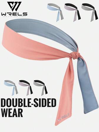  1 Pieza Diadema de doble cara con estilo de corbata WRELS - Diadema deportiva elástica que absorbe el sudor y transpira, banda de pelo unisex de unicolor de doble uso para uso diario y deportes, ideal para fitness, correr, baloncesto y talla grande