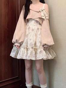 Plus Size Dresses - 上衣+吊帶裙套裝 - 查看 2
