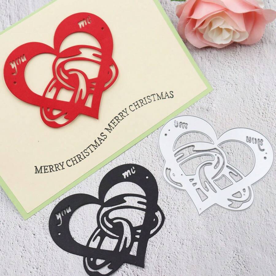 1pc Valentine's Day Heart Shaped Cutting Die, Embossing Die For Ring Crafts, Suitable For Holiday Decoration Scrapbooking, Handmade Card Making DIY, Elegant Scrapbooking, Wedding, Birthday, Valentine's Day, Easter Cards