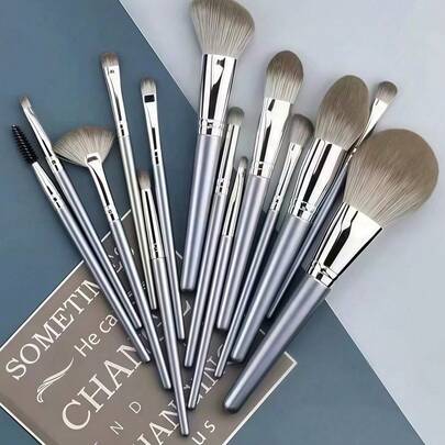 14pcs Makeup Brush Set, Including Powder Brush, Blush Brush, Foundation Brush, Eyeshadow Brush, Blending Brush, Contour Brush, Portable Soft Hair Makeup Tools