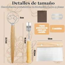 CYPNJuego de Batidor de Masa Danés 1 Mezcladores de Masa 1 Raspadores de Masa and Cuchillo de Pan Acero Inoxidable para Tartas Hornear Pan Masa de PizzaFashion - 223598058 - Ver 6