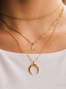 S925 Sterling Silver Letter Necklace, 14K Gold Plated Delicate A-Z Pendant Necklace, Women Jewelry, Mother's Day Gift - Golden - View 6