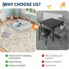 Juego de mesa y sillas plegables para niños de 3 piezas, ideal para actividades infantiles, comedores, guarderías y aulas. - Gris - Ver 5