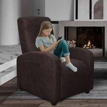 Trugenix-Recliner Sofa Covers - Leather Like Recliner Sofa Covers 3 Seater Recliner Couch Covers For 3 Cushion Couch 8 Pieces Washable Stretch Reclining Sofa Slipcovers (Brown)-GP - 01-巧克力 - 查看 3