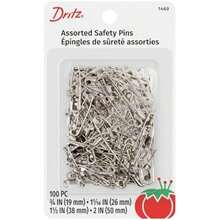Dritz 1460 pines de , acero chapado en ní, varios tamaños ()(Assorted Sizes 100 unidades) - Multicolor - Ver 2